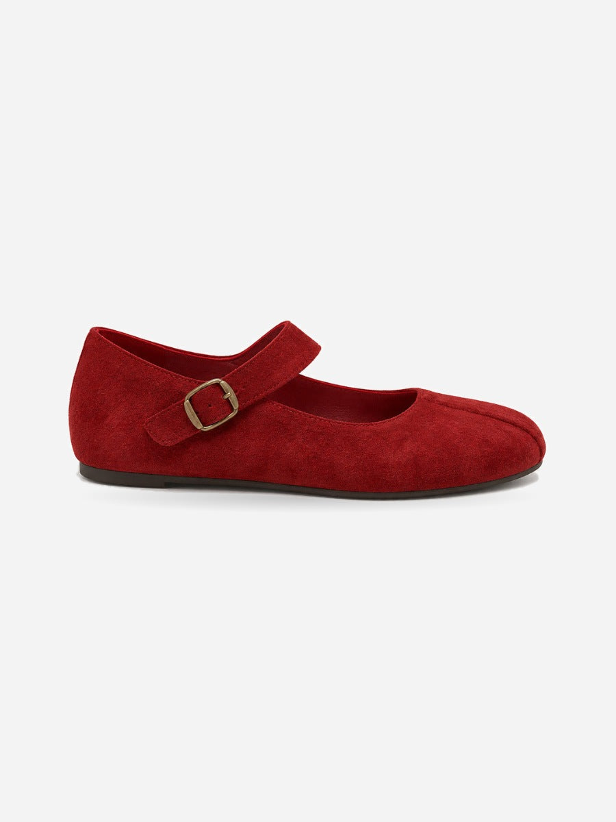 Mathilde-Marie – Babies léopard mémé femme – Rouge — profil droit