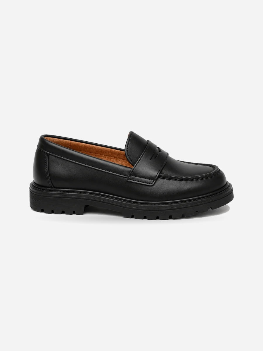 Matteo – Chaussure homme cuir semelle épaisse – Noir — profil droit