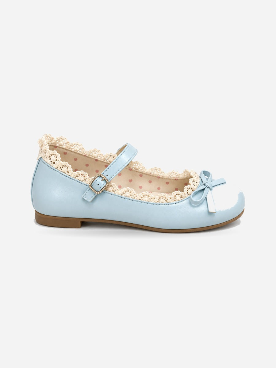 Maud-Marie – Ballerine mignonne à bout rond femme – Bleu — profil droit