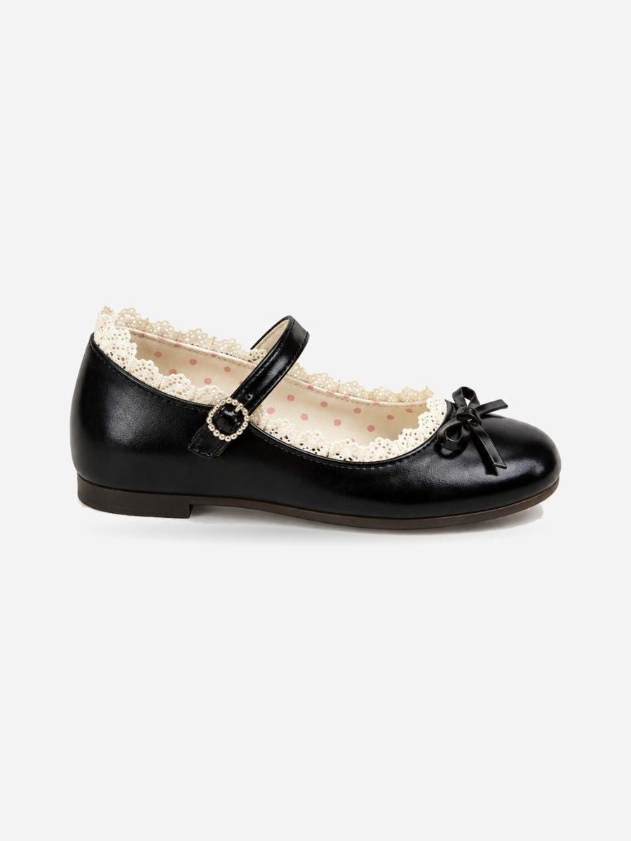 Maud-Marie – Ballerine mignonne à bout rond femme – Noir — profil droit