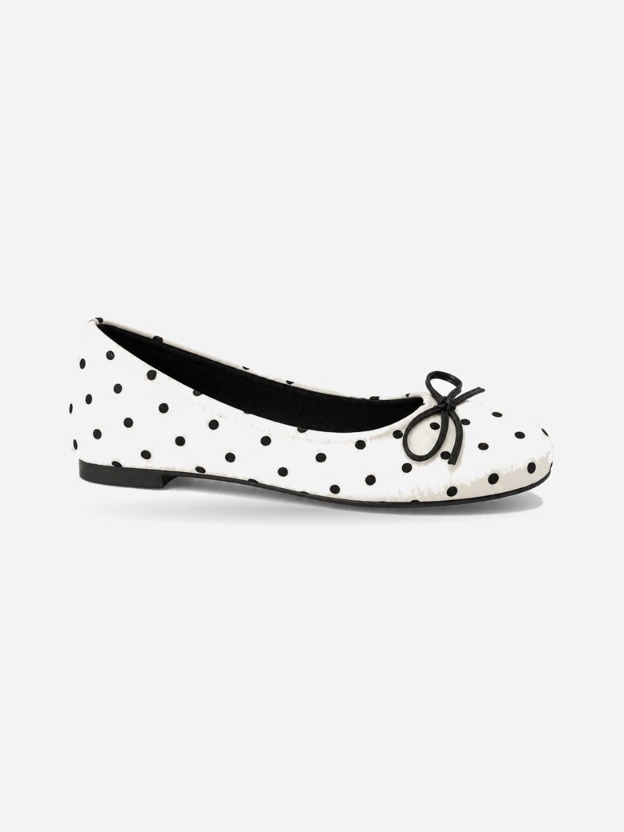 Maud-Rose – Ballerine à pois semelle souple femme – Beige — profil droit