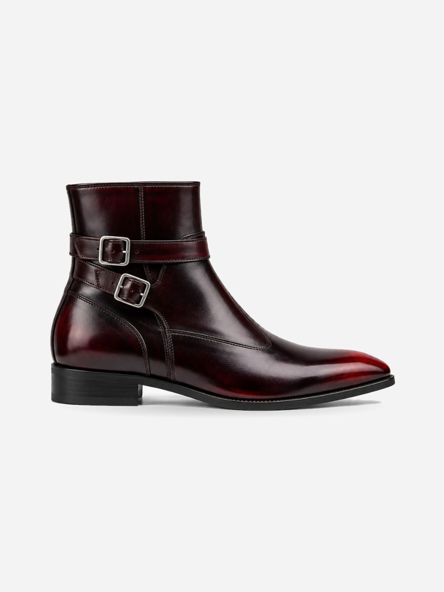 Maurice – Bottine montante pointue homme – Rouge — profil droit