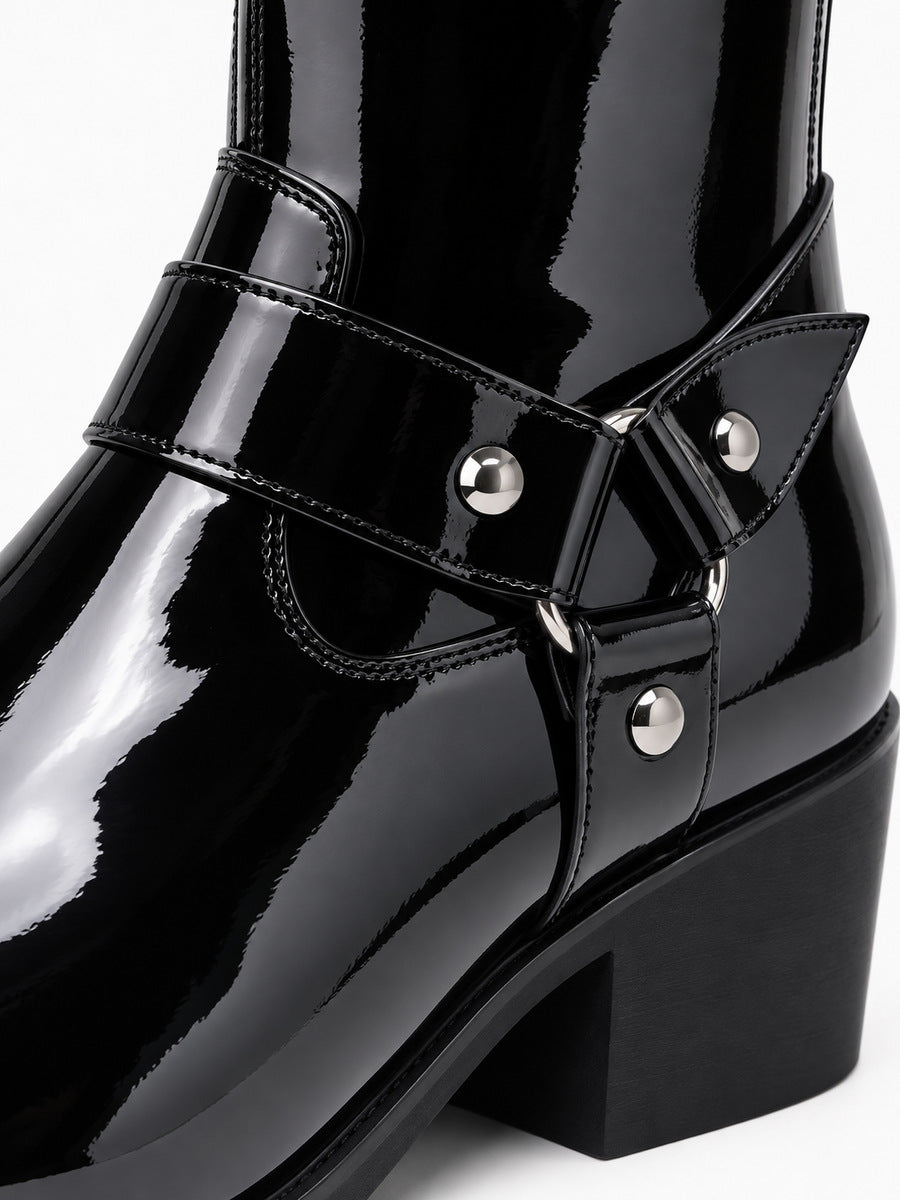 Maurice – Bottine montante pointue homme – Noir — détail