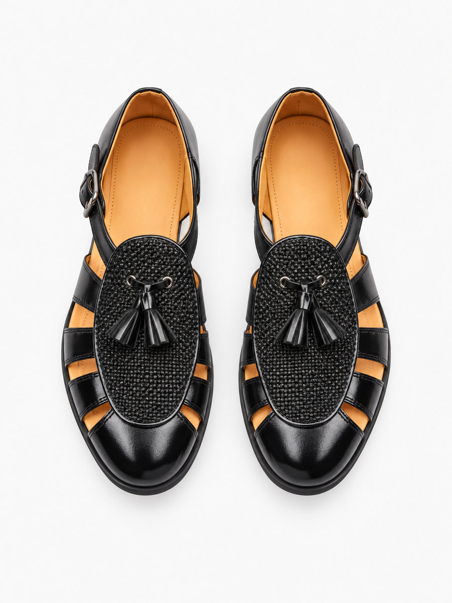 Maximilien – Mocassin à glands homme – Noir — dessus