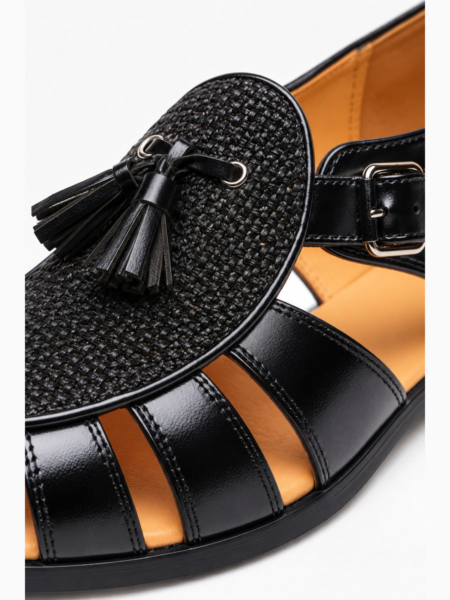 Maximilien – Mocassin à glands homme – Noir — détail