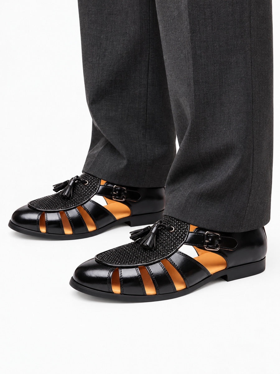 Maximilien – Mocassin à glands homme – Noir — portée