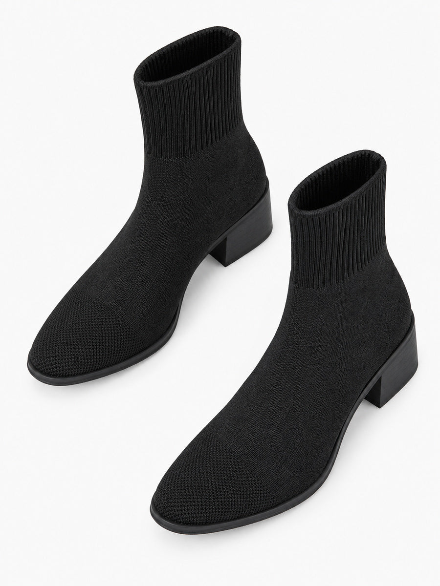 Mayalen – Bottine chaussette femme – Noir — dessus