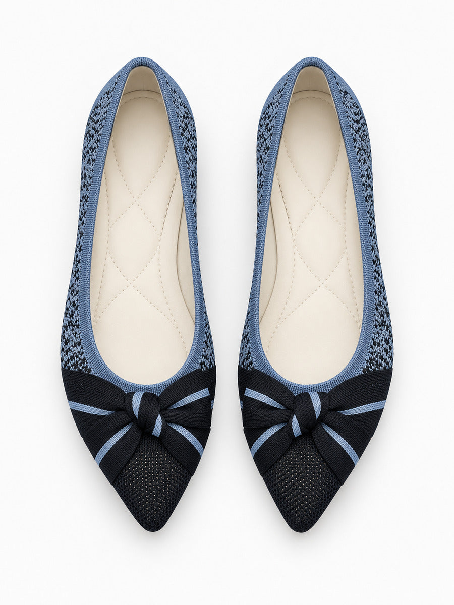 Mélodie – Chaussure plate rétro femme – Bleu — dessus