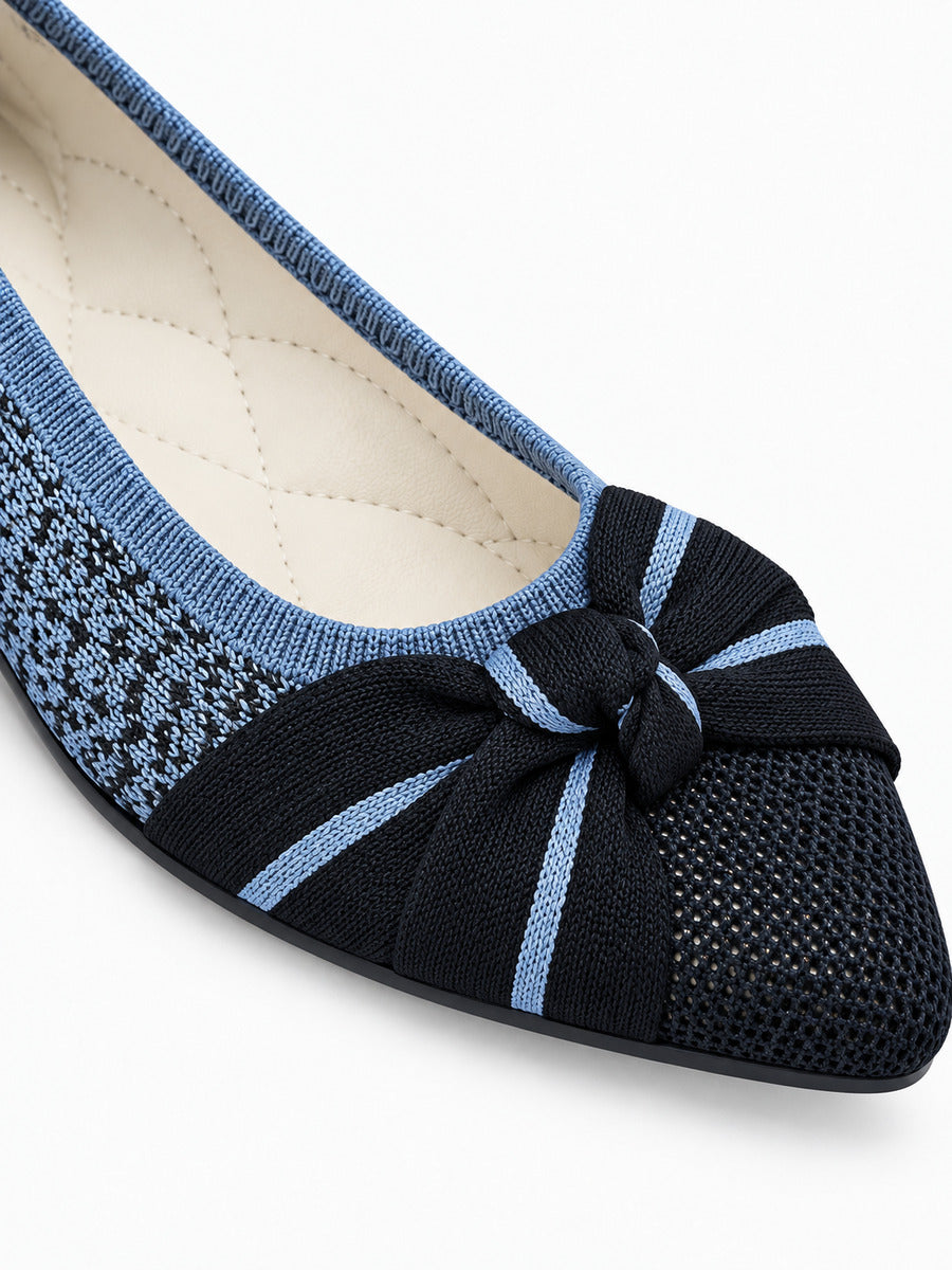 Mélodie – Chaussure plate rétro femme – Bleu — détail