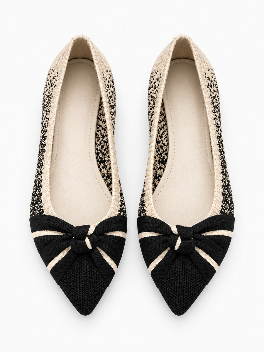 Mélodie – Chaussure plate rétro femme – Noir — dessus