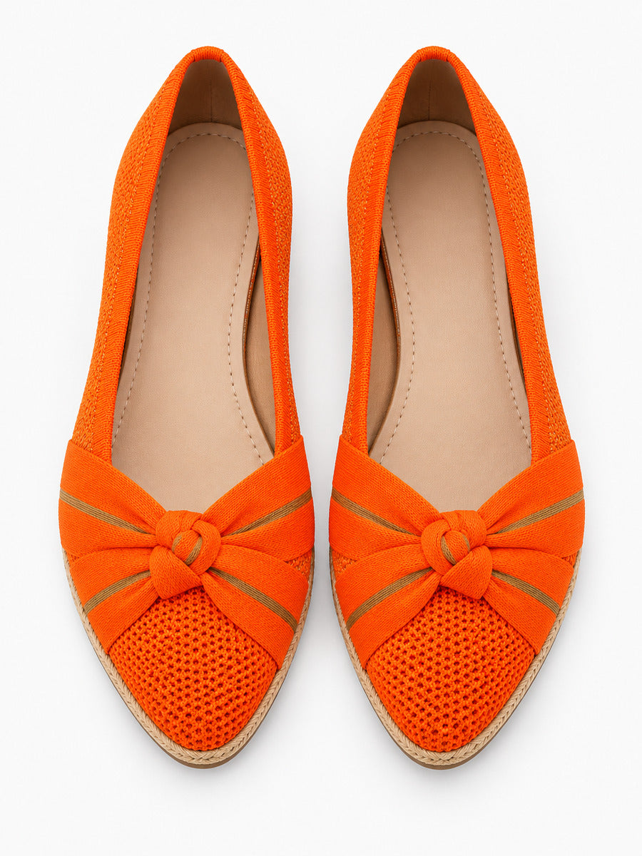 Mélodie – Chaussure plate rétro femme – Orange — dessus