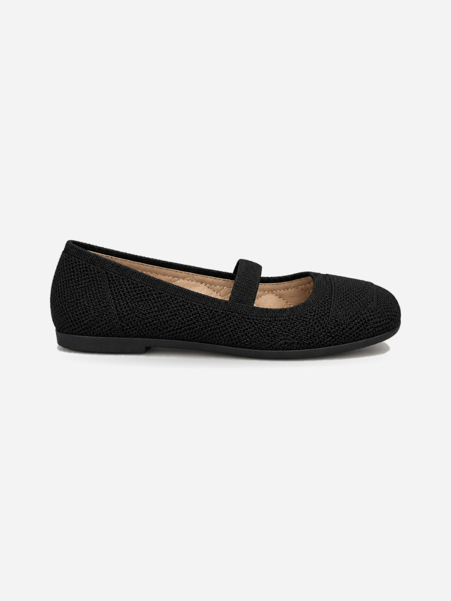 Miriam – Mocassin en maille femme – Noir — profil droit
