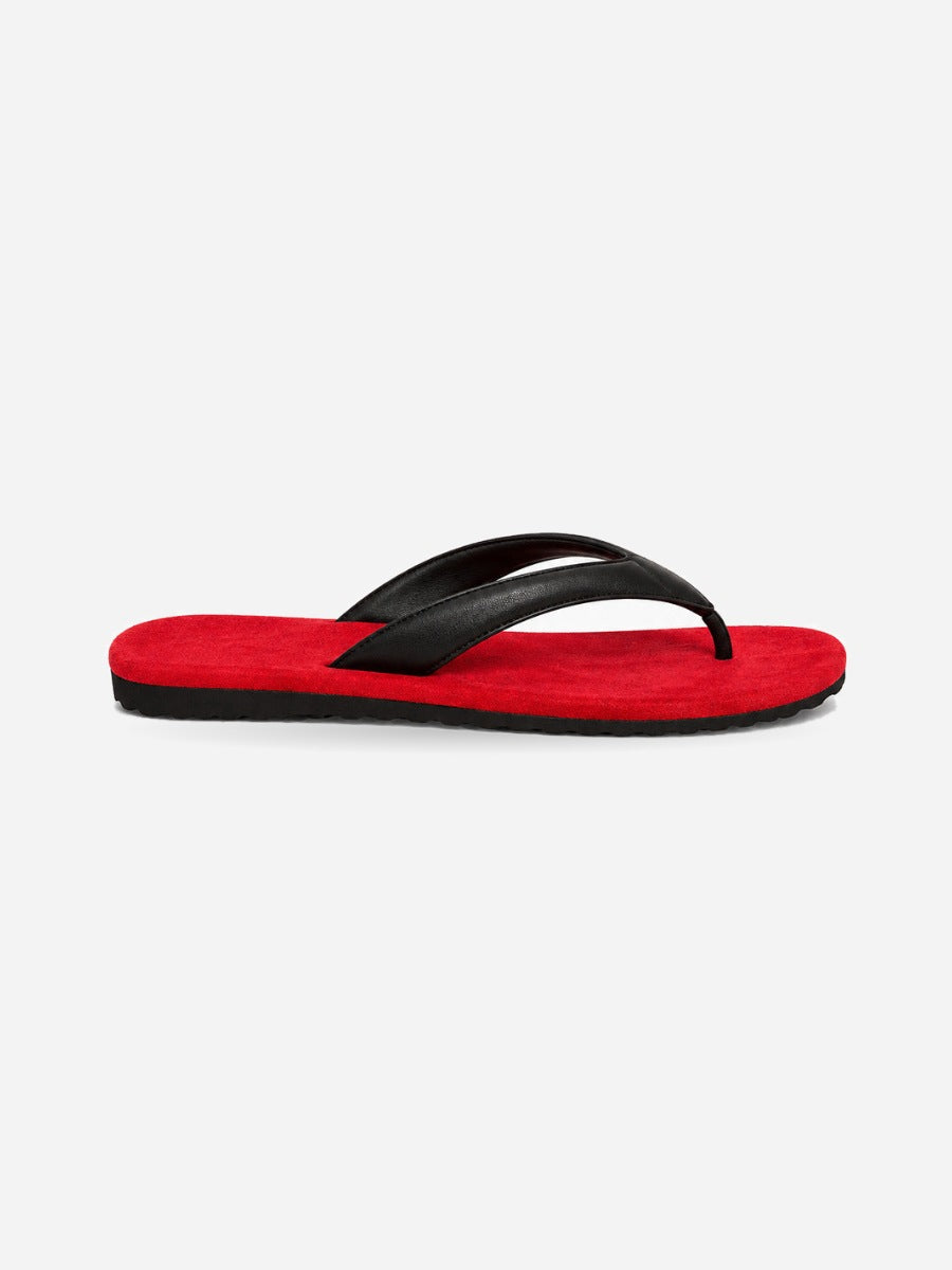 Nadia-Marie – Tong de plage antidérapante femme – Rouge — profil droit