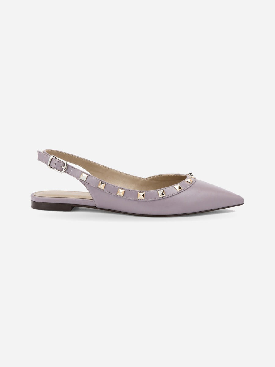 Nélia – Ballerine pointue à rivets femme – Violet — profil droit