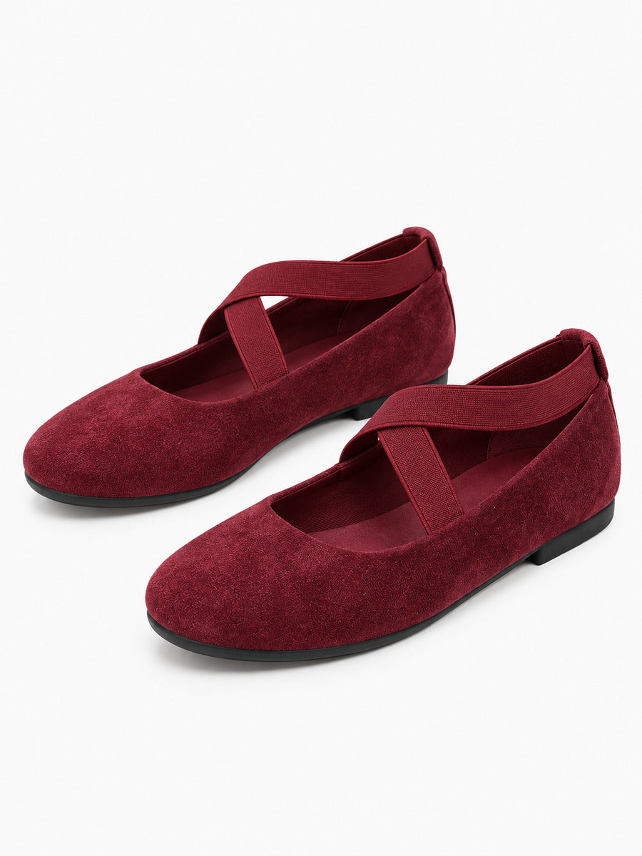Nelly – Babies Mary Jane en daim femme – Bordeaux — trois quarts