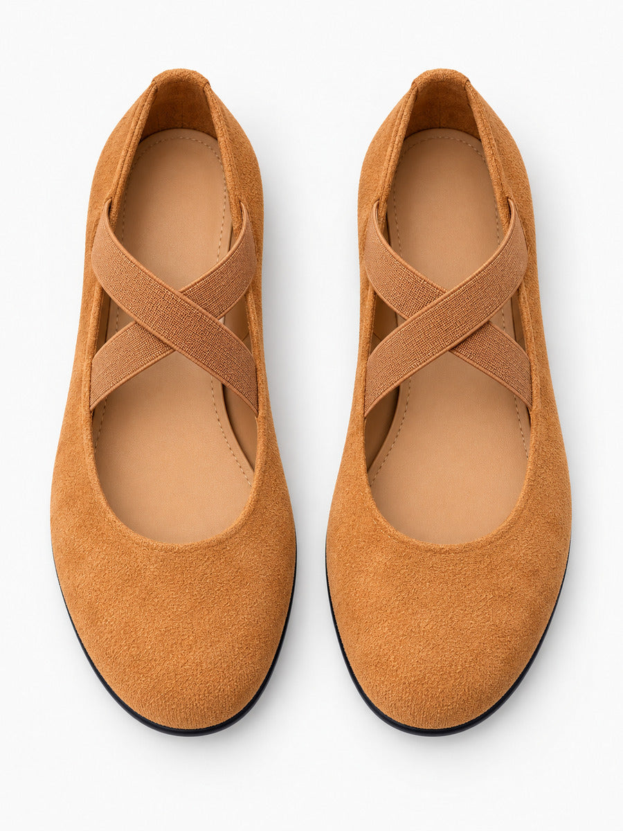 Nelly – Babies Mary Jane en daim femme – Camel — dessus