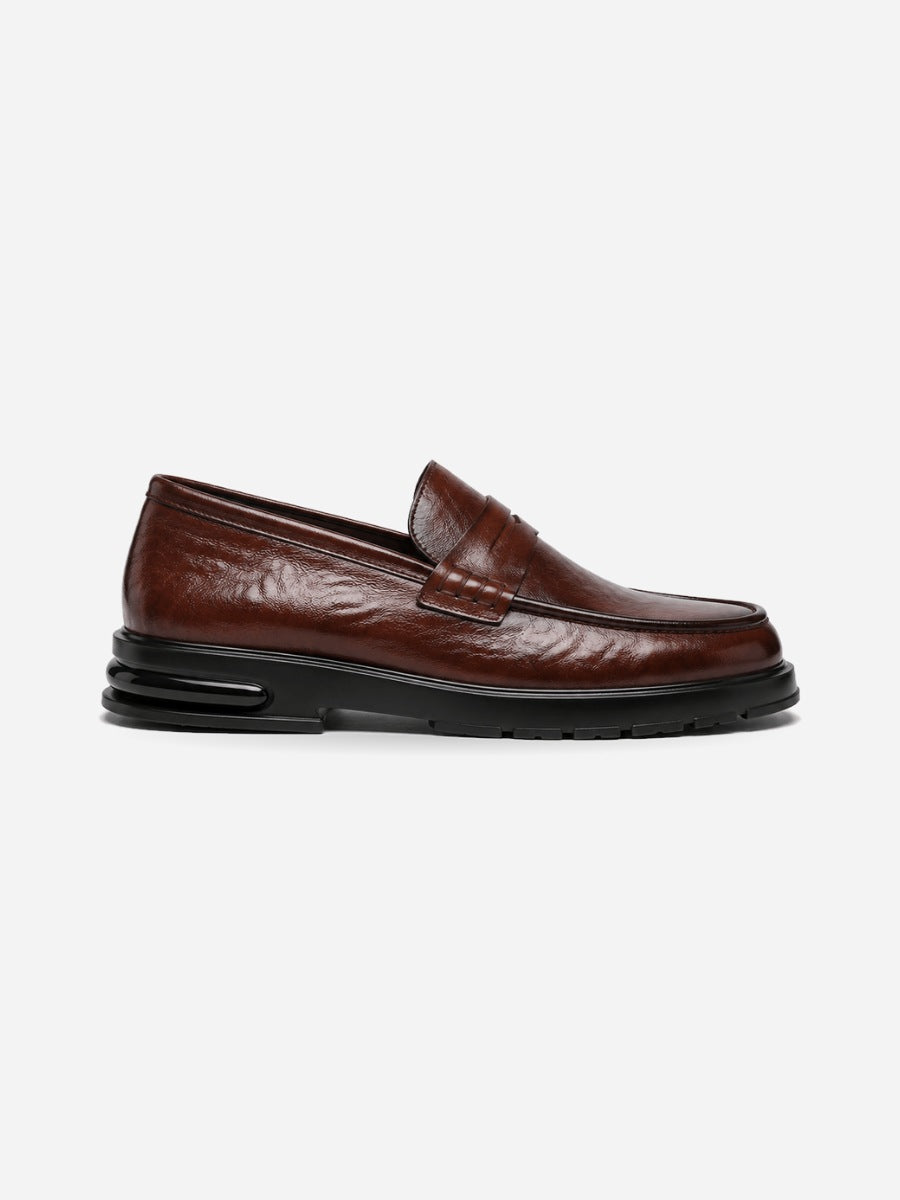 Nicolas – Mocassin Cuir Souple Homme – Marron — profil droit