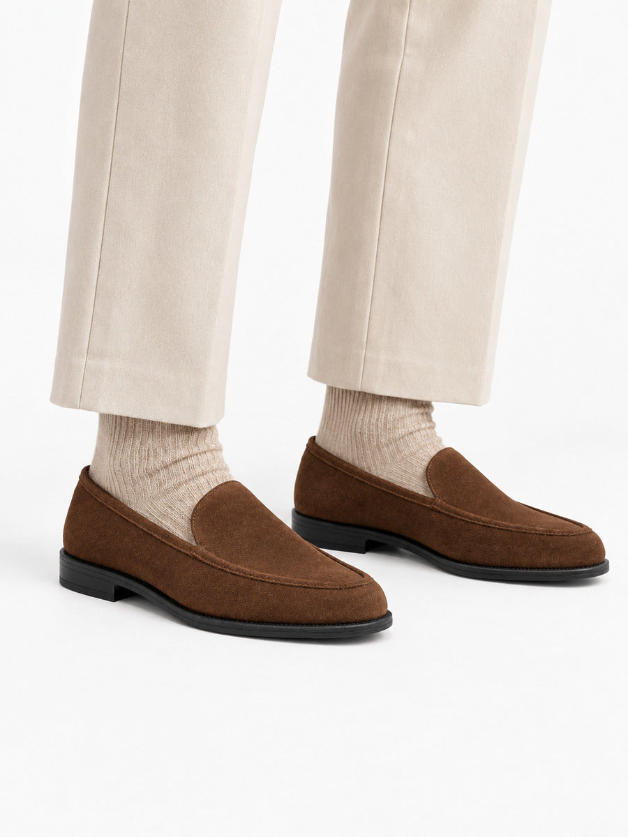 Noémie – Mocassin en cachemire femme – Marron