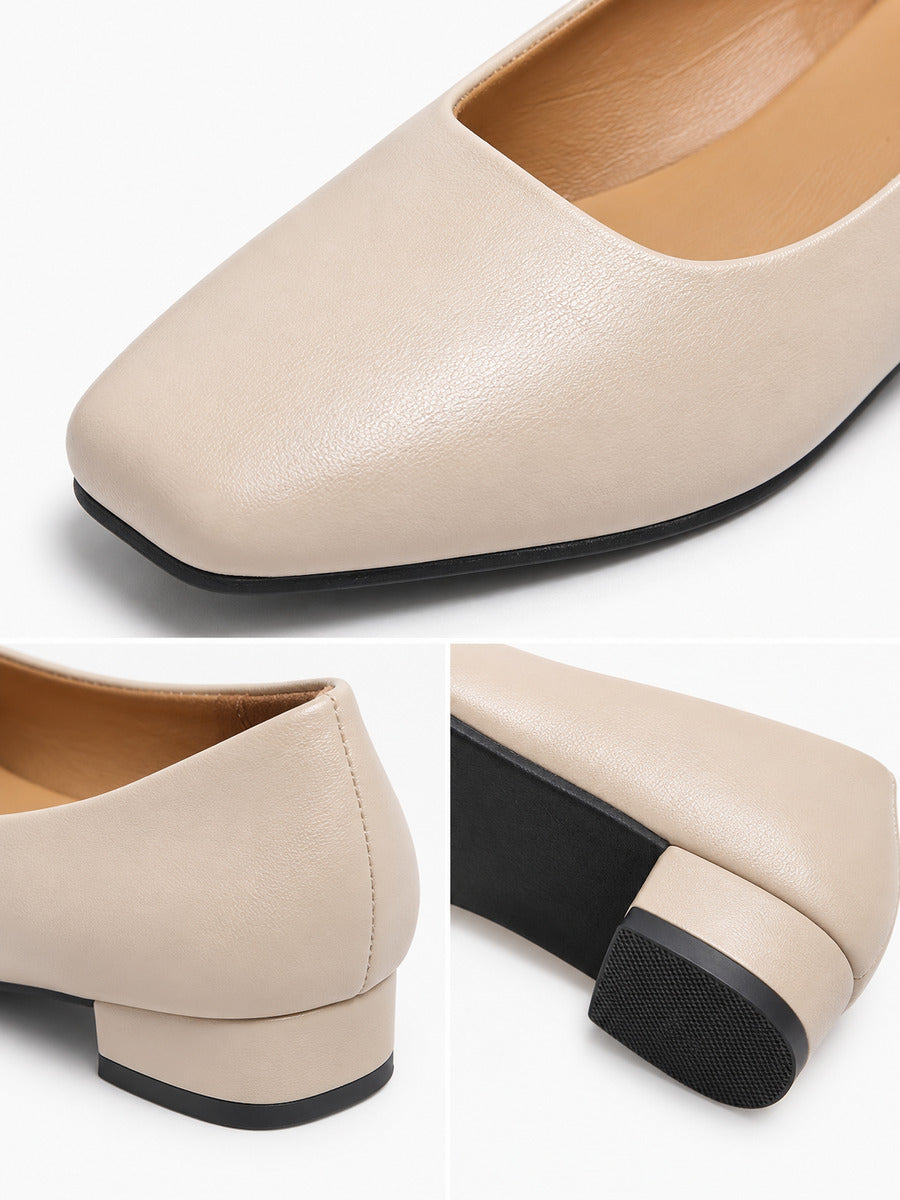 Norah – Ballerine plate de bureau femme – Beige — détail