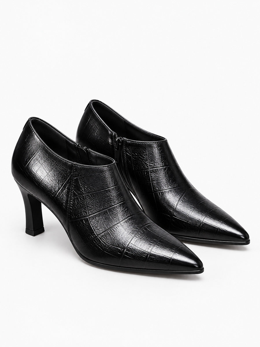 Océane – Escarpin à talon sabot noir femme — paire 3/4