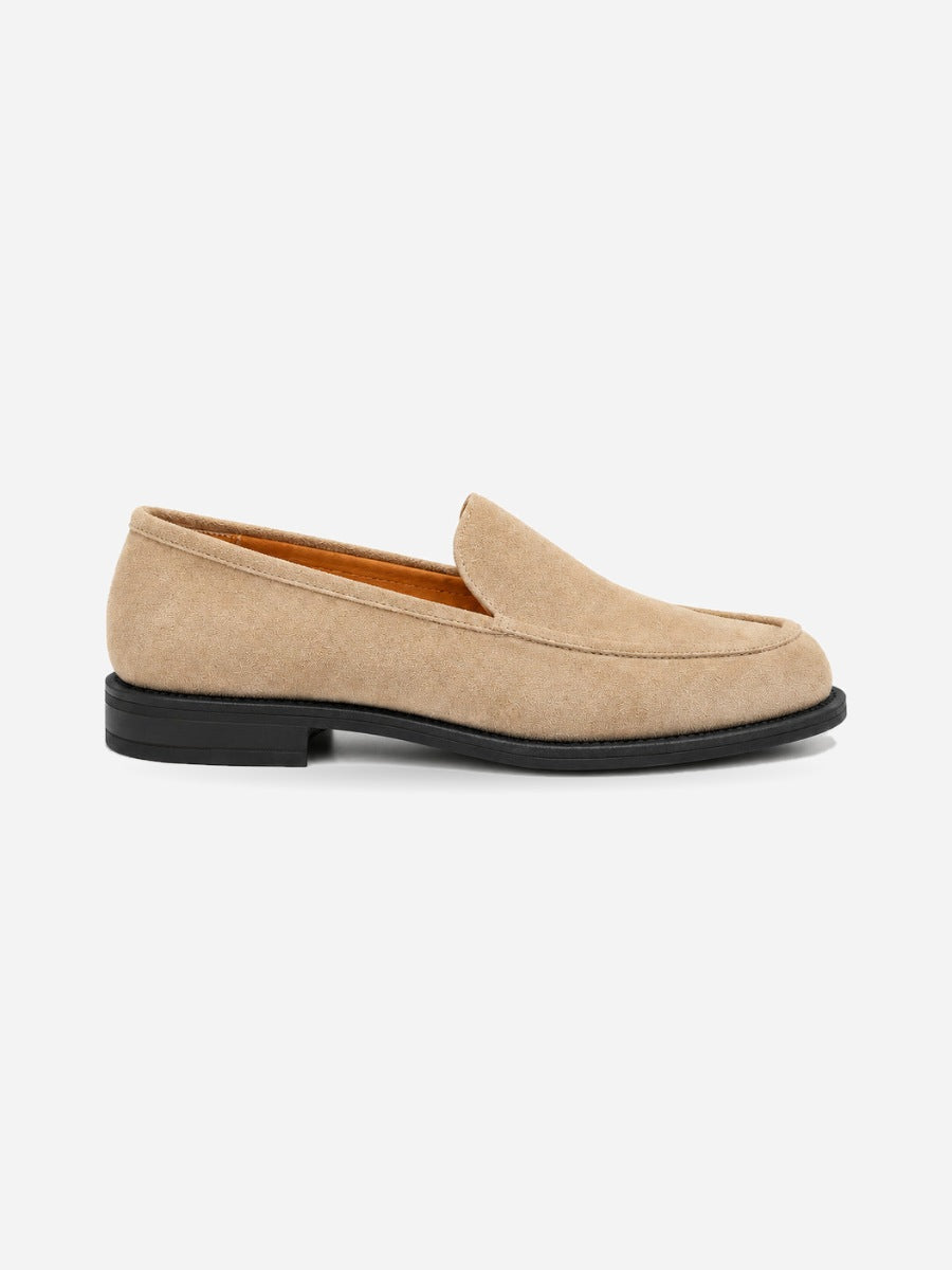 Odette – Mocassin en cachemire femme – Beige — profil droit