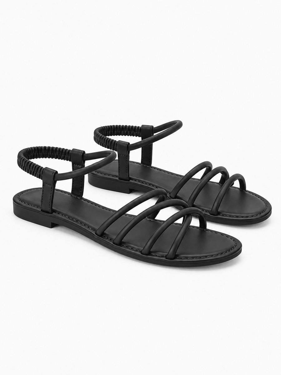 Odile – Sandale bohème femme – Noir — trois quarts