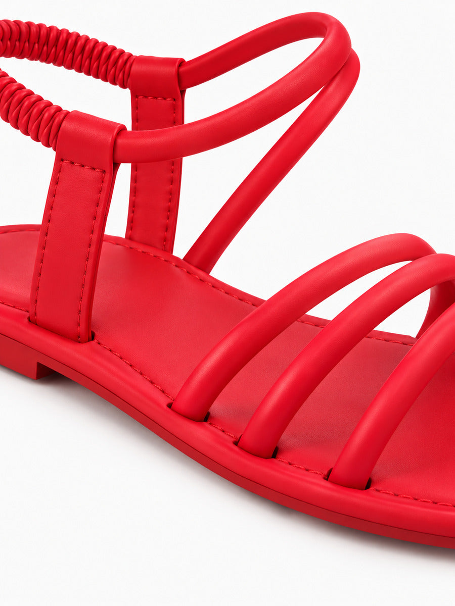 Odile – Sandale bohème femme – Rouge — détail