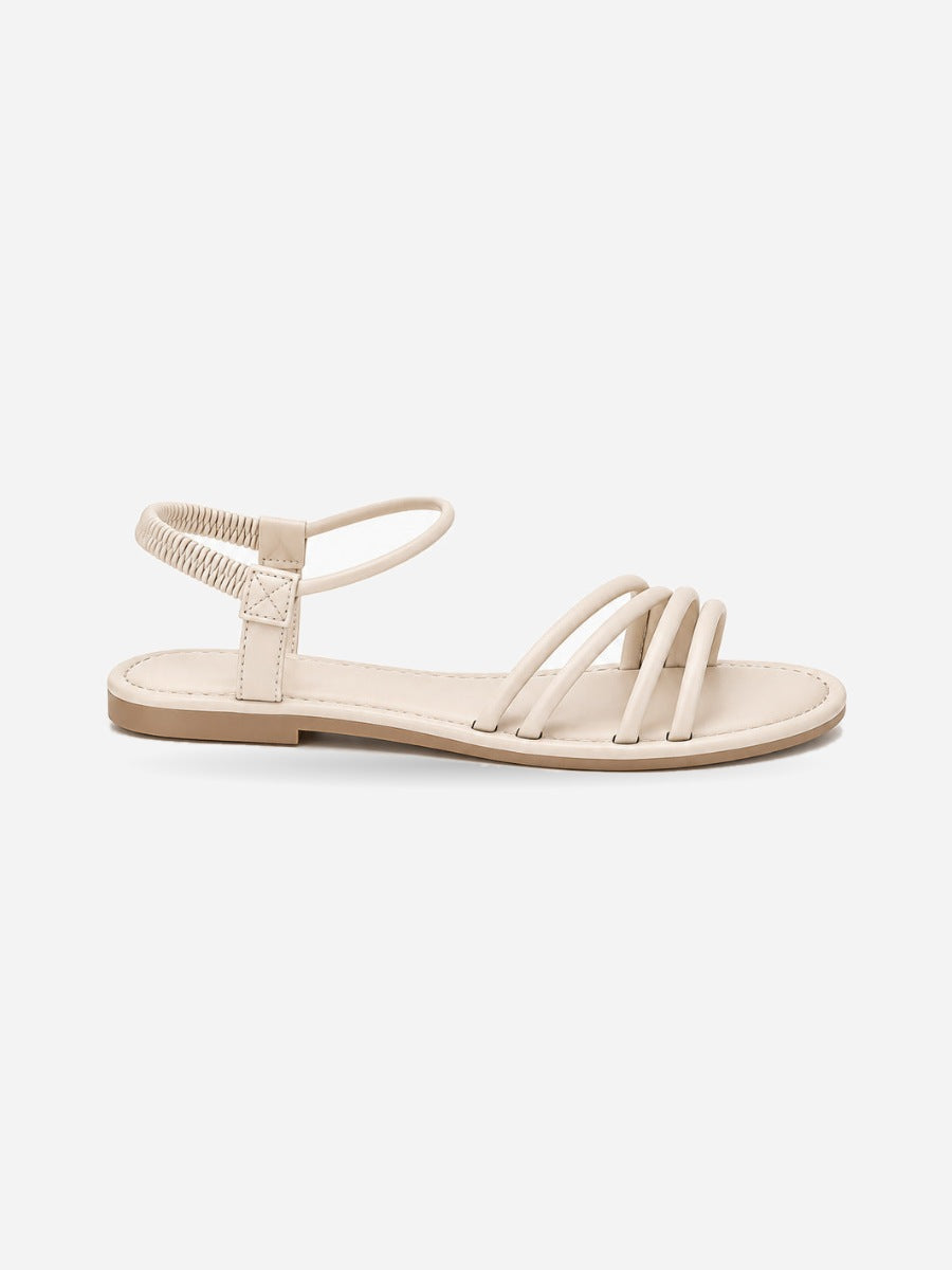 Odile – Sandale bohème femme – Beige — profil droit