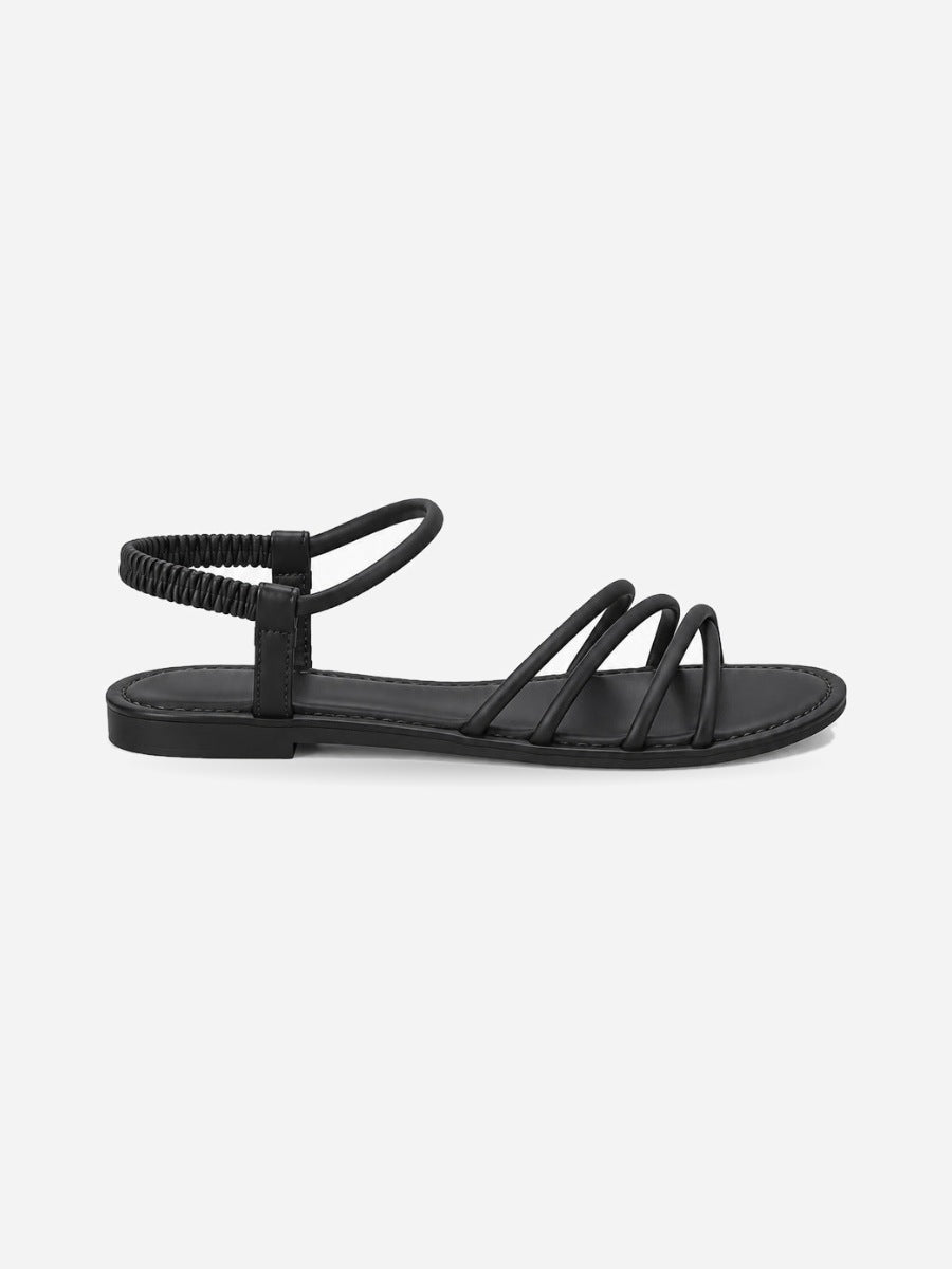 Odile – Sandale bohème femme – Noir — profil droit