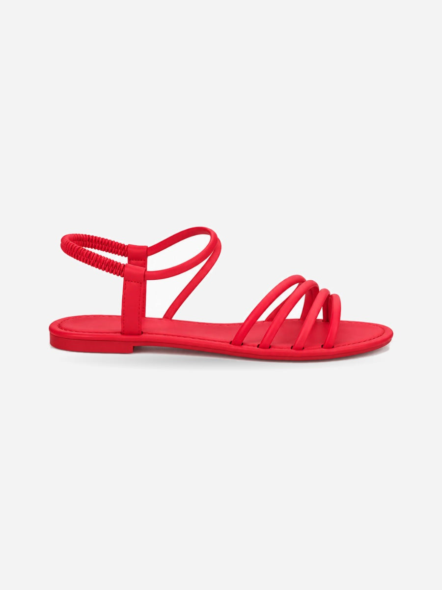 Odile – Sandale bohème femme – Rouge — profil droit