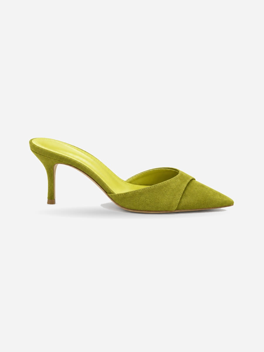 Olivia-Marie – Mule de mariage à talon fin femme – Vert — profil droit