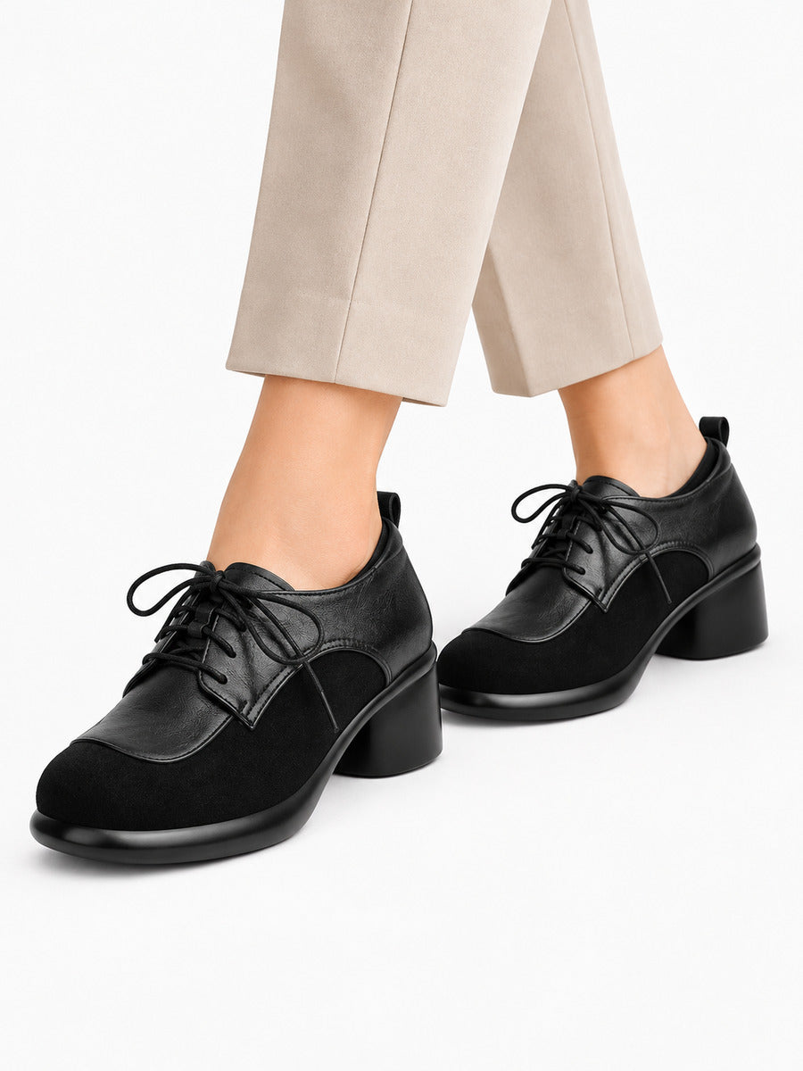 Ombeline – Chaussure Oxford noire femme — portée