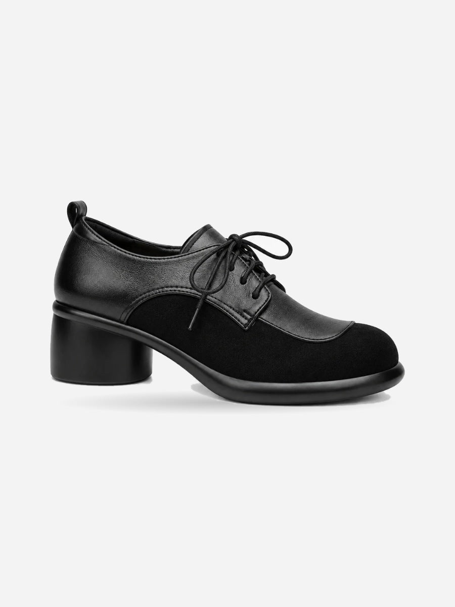 Ombeline – Chaussure Oxford noire femme — profil droit