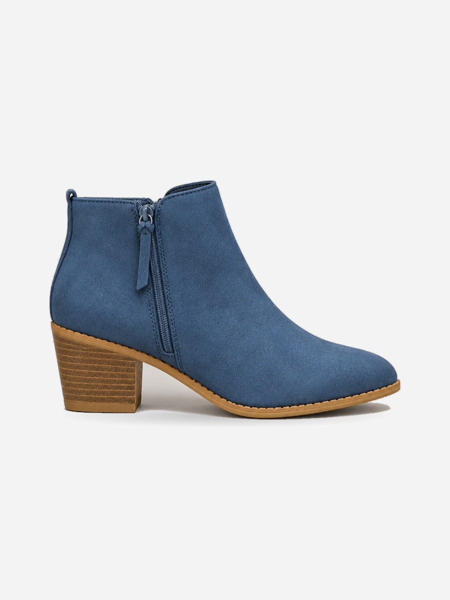Orlane – Bottine à talon moyen femme – Bleu — profil droit