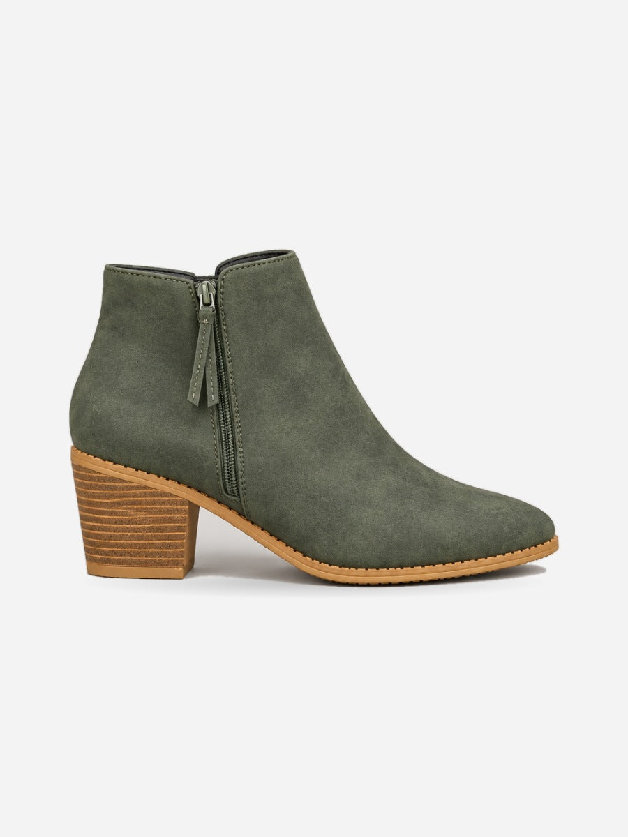 Orlane – Bottine à talon moyen femme – Vert — profil droit
