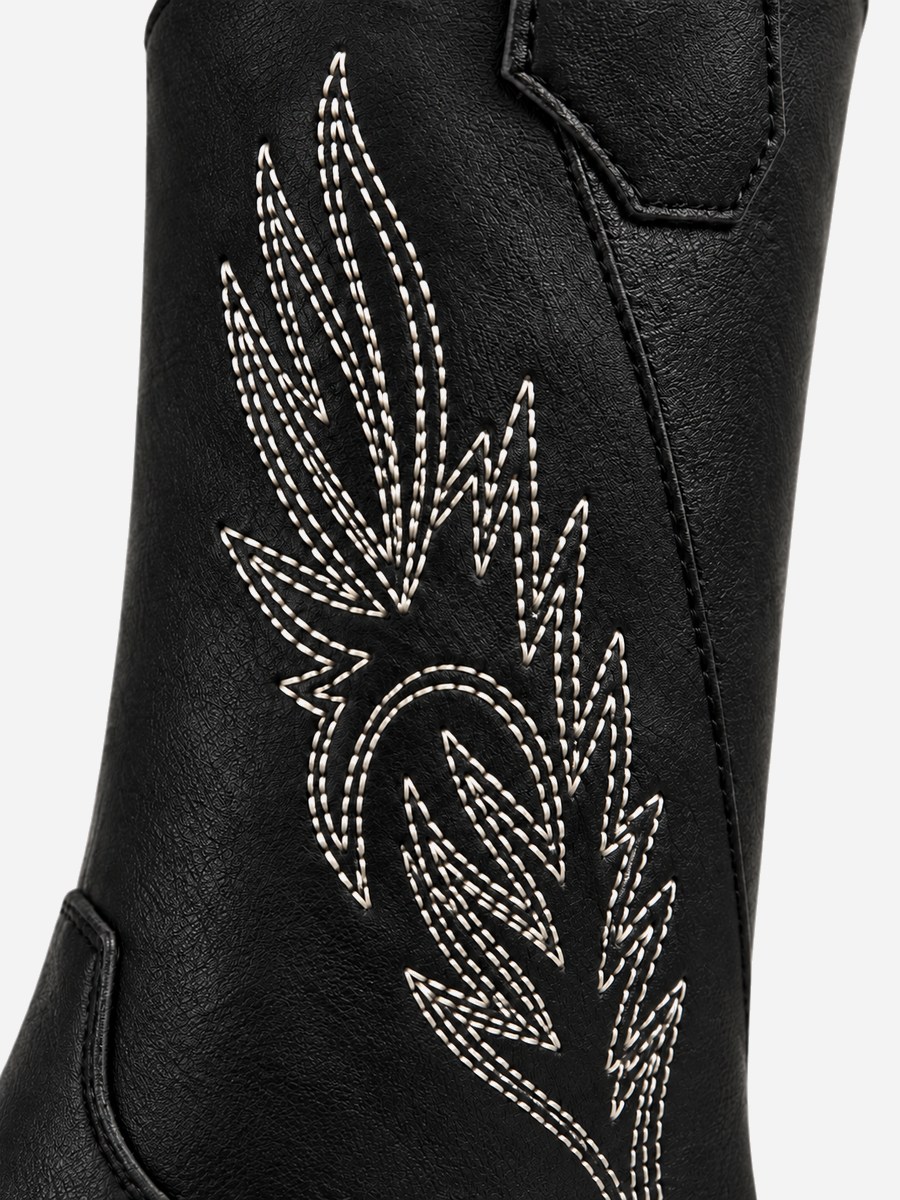 Paloma – Botte mi-mollet western femme – Noir — détail
