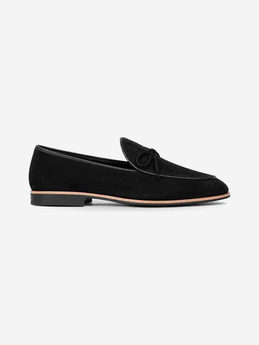 Pascal – Mocassin givré homme – Noir — profil droit