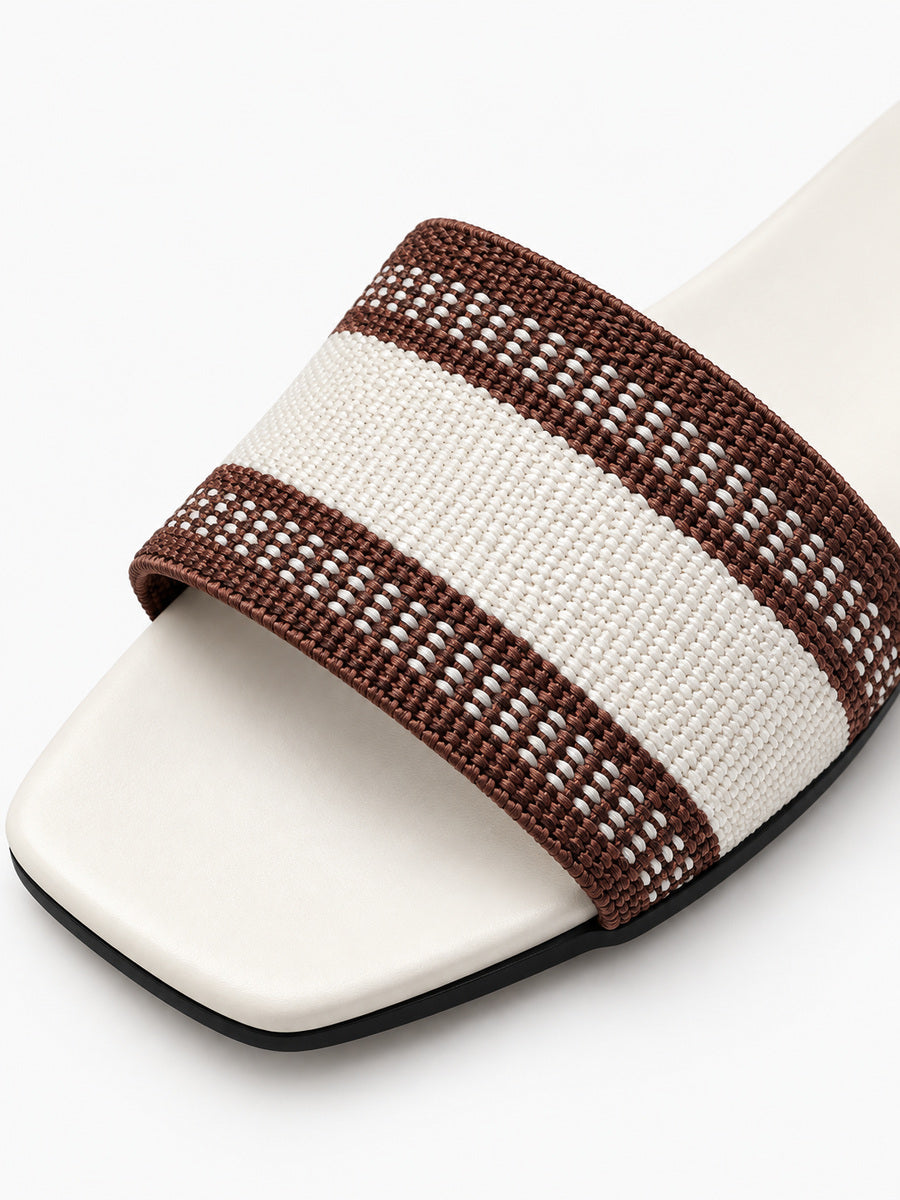 Pascale – Mule plate femme – Blanc — détail