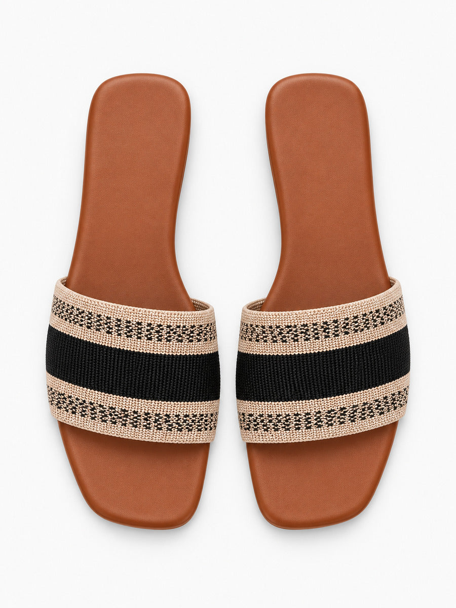 Pascale – Mule plate femme – Marron — dessus
