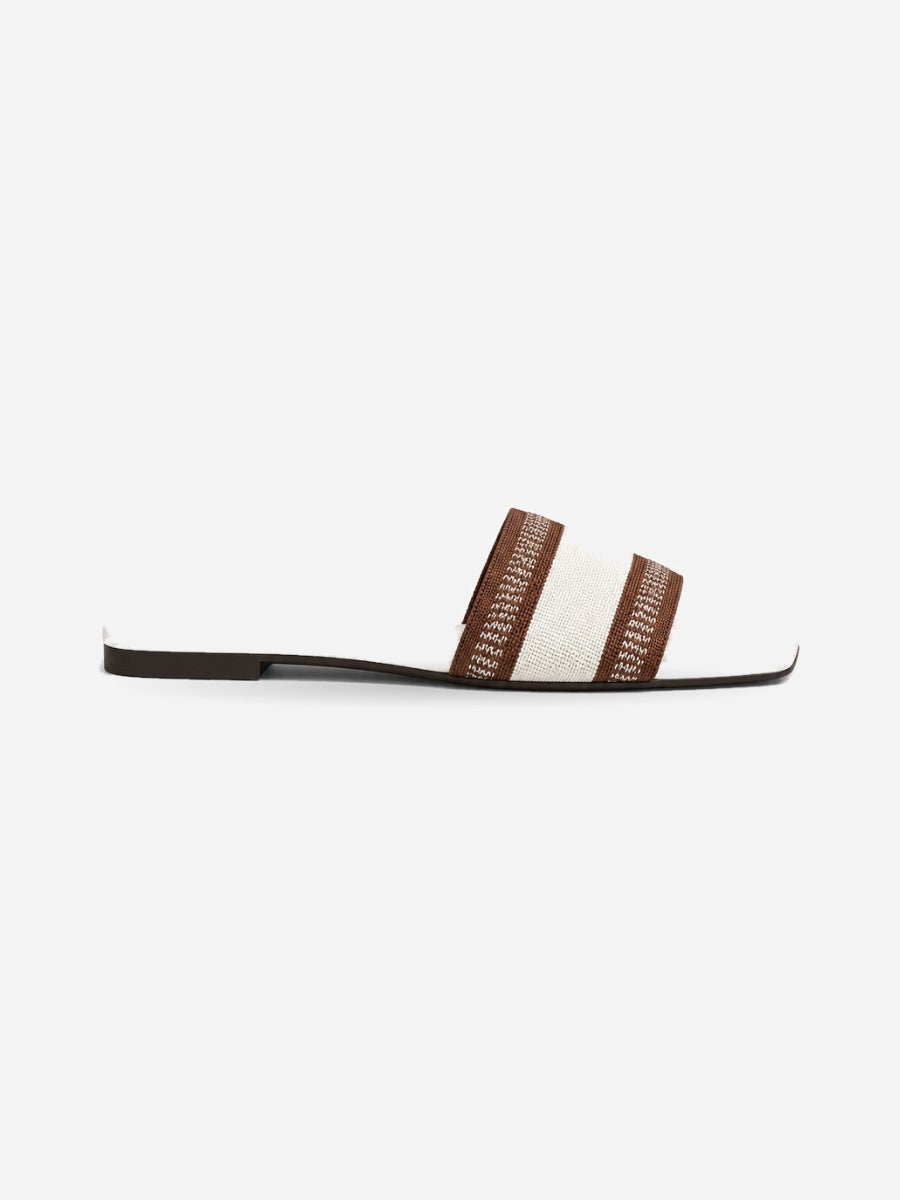 Pascale – Mule plate femme – Blanc — profil droit