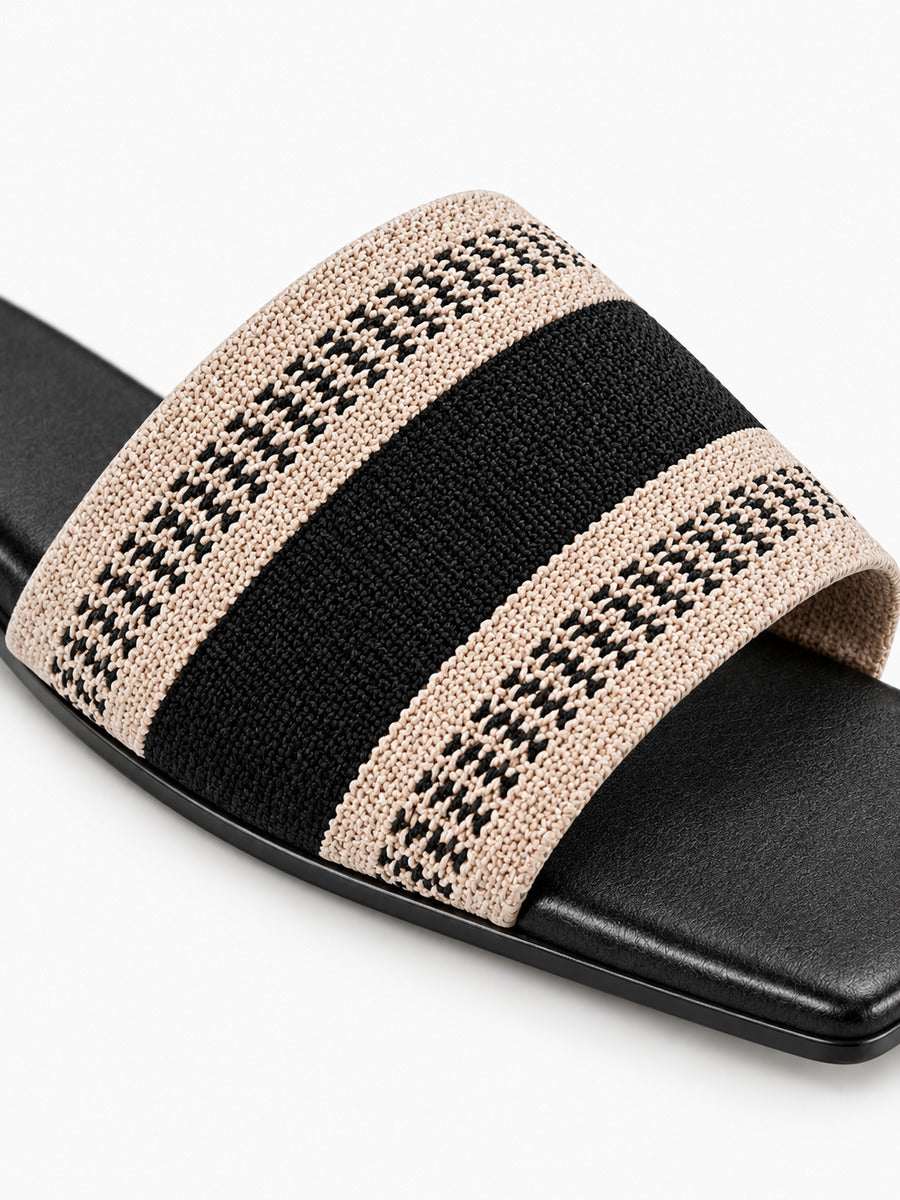 Pascale – Mule plate femme – Noir — détail