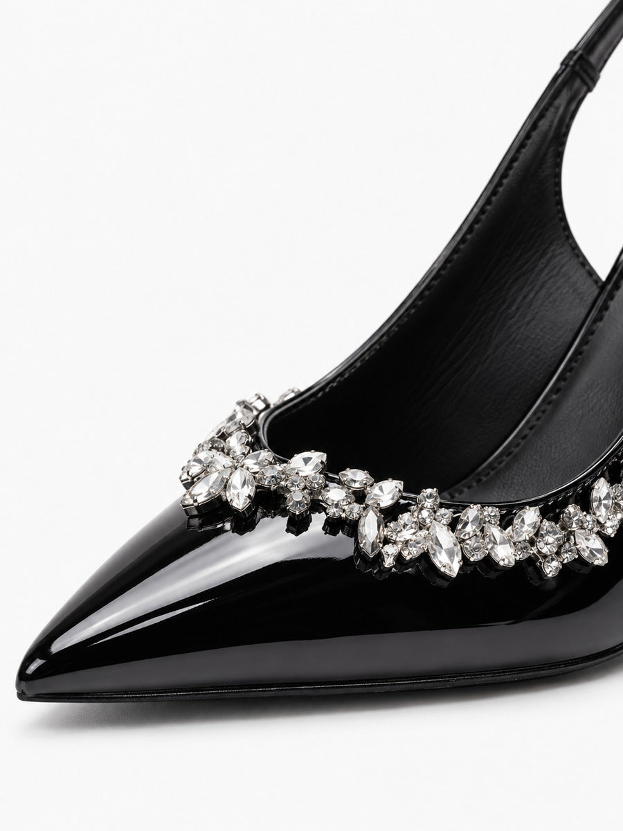 Pauline – Sandale à strass talon fin femme — détail