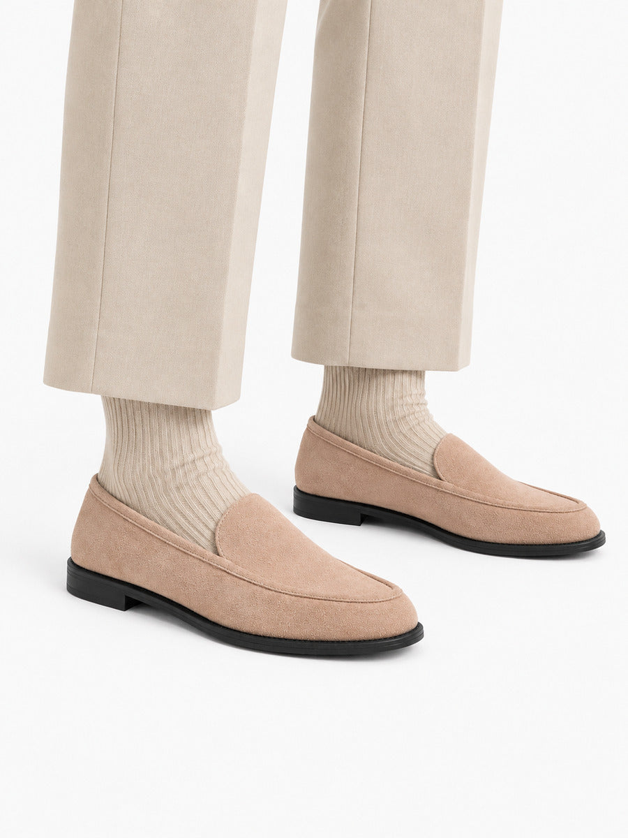 Pénélope – Mocassin en cachemire femme – Rose