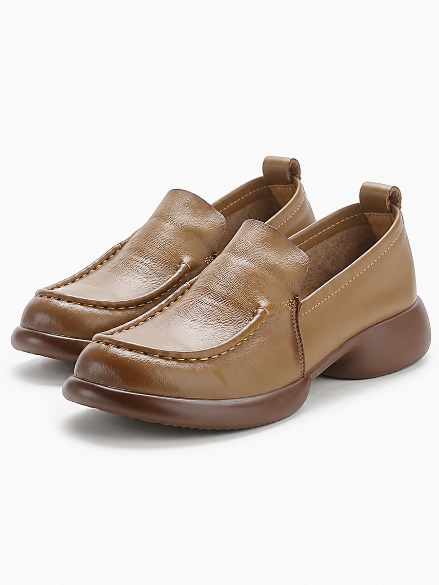 Prudence – Mocassin kaki à semelle courbée femme — paire 3/4