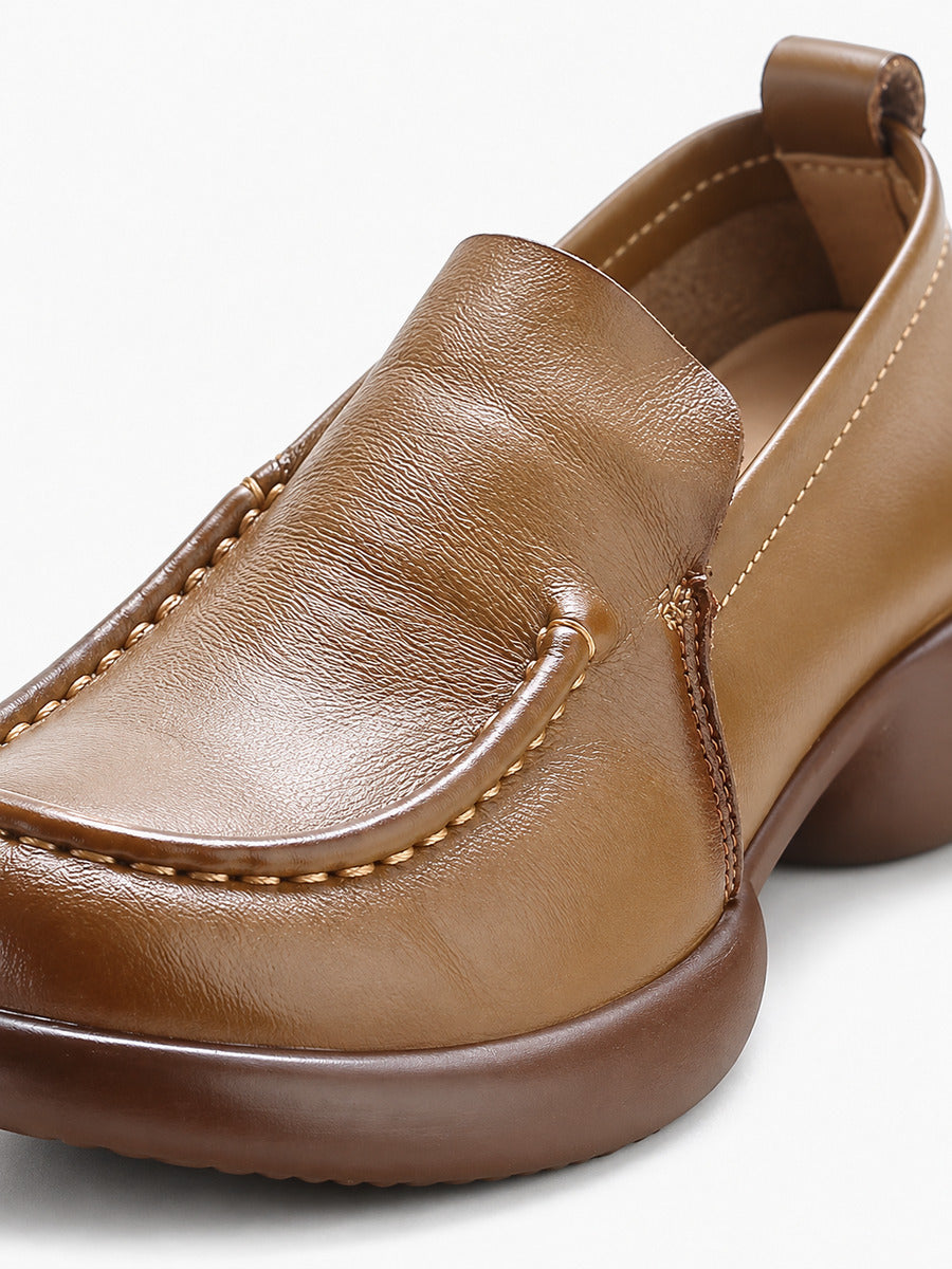 Prudence – Mocassin kaki à semelle courbée femme — détail