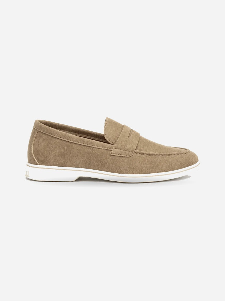 Romain – Mocassin léger homme – Beige — profil droit