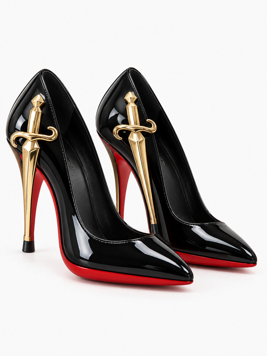 Romane – Escarpin noir à talon fin pointu femme — paire 3/4