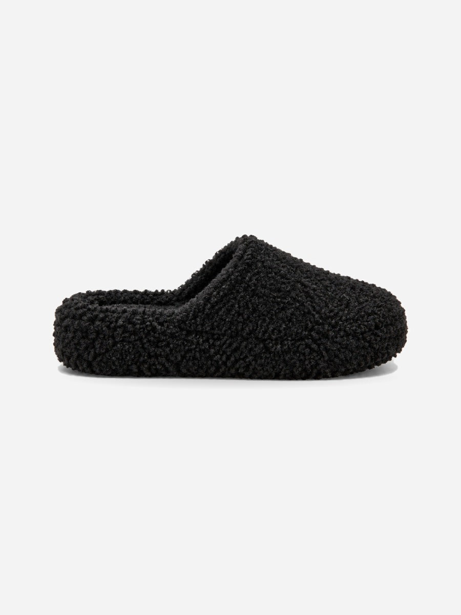 Romy-Rose – Mule plateforme fourrée femme – Noir — profil droit