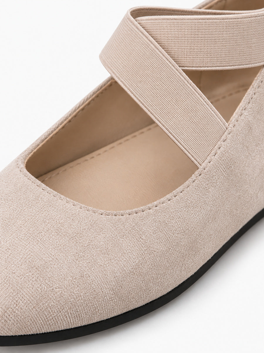 Rosine – Ballerine à bride élastique femme – Beige — détail