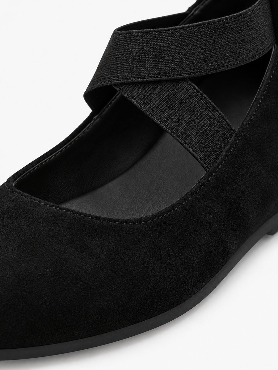 Rosine – Ballerine à bride élastique femme – Noir — détail